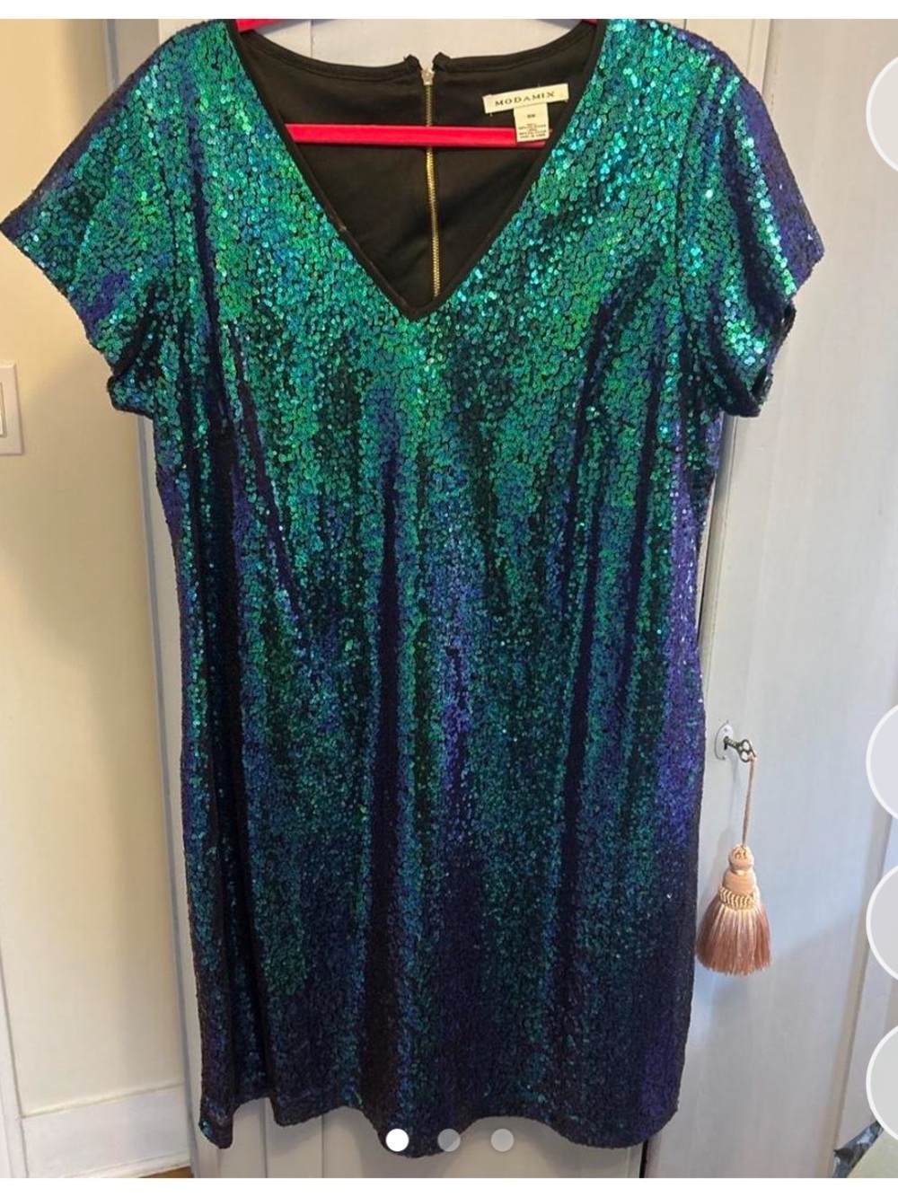 Modamix Green-Blue Sequin Mini Dress